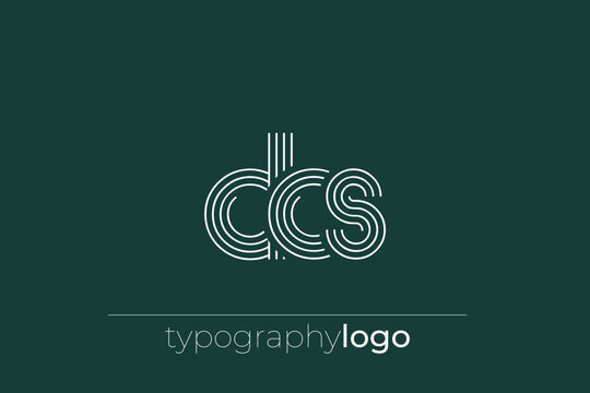 DCS modern geometric typography logo