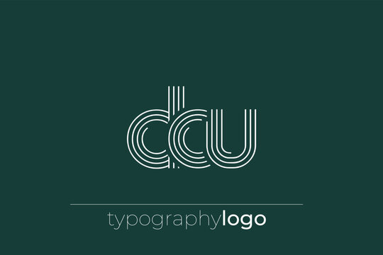DCU modern geometric typography logo