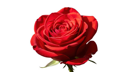 Vibrant Red Rose Blossom with Lush Petals isolated PNG with Transparent Background