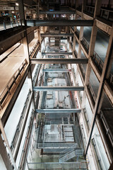 Modern steel-framed staircase space design