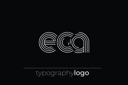 ECA modern geometric typography logo