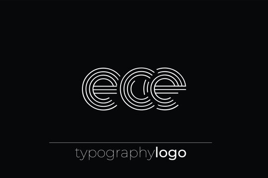 ECE modern geometric typography logo