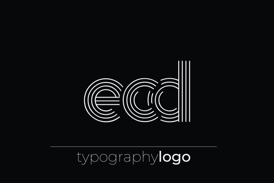 ECD modern geometric typography logo