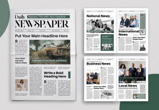 Classic Newspaper Design Template For Print Media