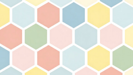 Colorful hexagons in pastel shades.
