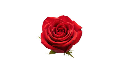 Fototapeta premium Vibrant Red Rose Blossom Top View isolated PNG with Transparent Background