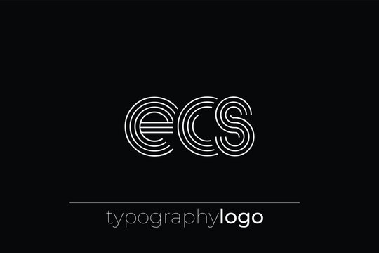 ECS modern geometric typography logo