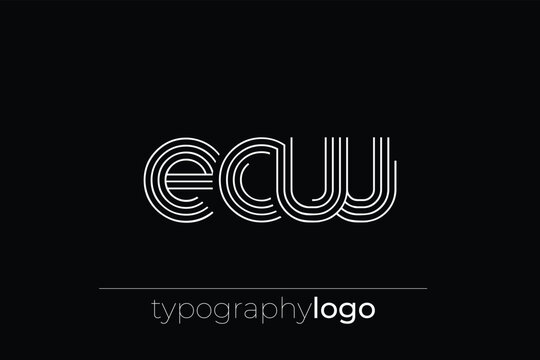 ECW modern geometric typography logo