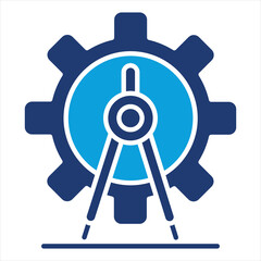 Obraz premium Precision Flat Blue Icon Style