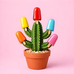 Popsicle-Arm Cactus in a Small Pot