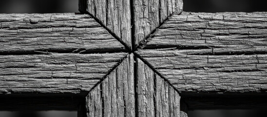Old wood grain crack detail texture pattern macro monotone cross shape abstract emotion