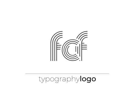 FCF modern geometric typography logo