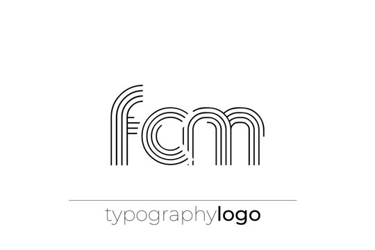 FCM modern geometric typography logo