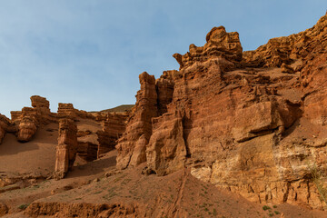 Fototapeta premium The famous Valley of Castles in the Charyn River Canyon in southeastern Kazakhstan