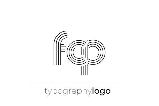 FCP modern geometric typography logo