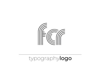 FCR modern geometric typography logo