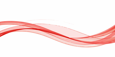 Elegant red abstract curves and swirls on a clean white background