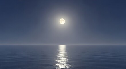 Tranquil ocean scene with radiant sun reflecting on calm water