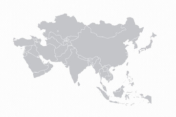 Fototapeta premium Asia Map Icon - Flat Vector Design.