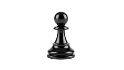 Black Chess Pawn Piece 3D Render isolated PNG with Transparent Background
