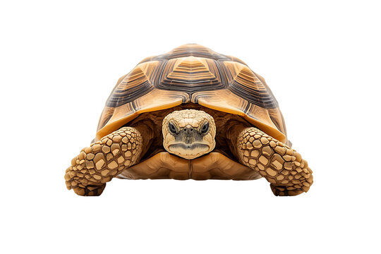 Closeup of a turtle on a transparent background