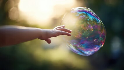 Child's Hand Reaching for Bubble