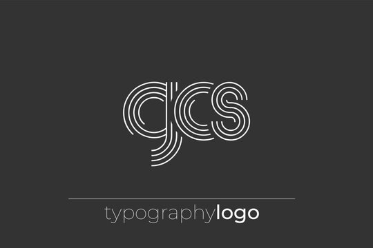 GCS modern geometric typography logo