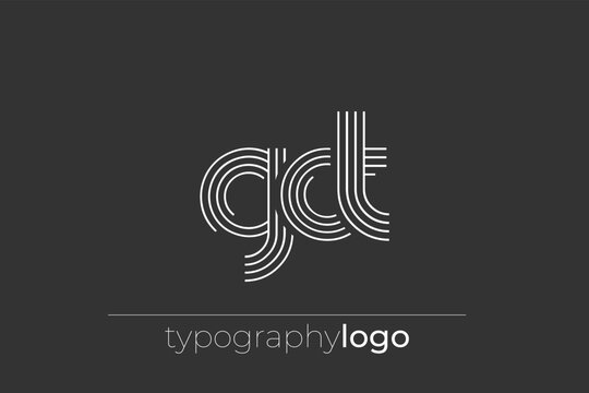 GCT modern geometric typography logo
