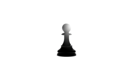 Single Black Chess Pawn Piece isolated PNG with Transparent Background