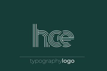 HCE modern geometric typography logo