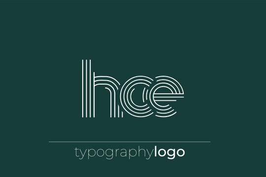 HCE modern geometric typography logo