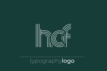 HCF modern geometric typography logo