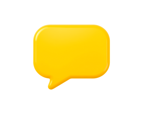Bright Yellow Speech Bubble Icon for Communication Design - Powered by Adobe
