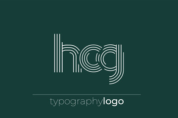 HCG modern geometric typography logo