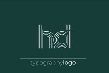 HCI modern geometric typography logo