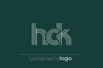 HCK modern geometric typography logo