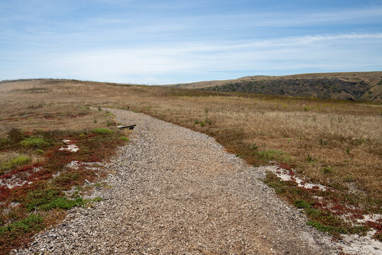 North Bluff Hiking Trail on Santa Cruz Island in the Channel Islands National Park near Santa Barbara California United States