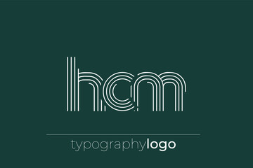 HCM modern geometric typography logo