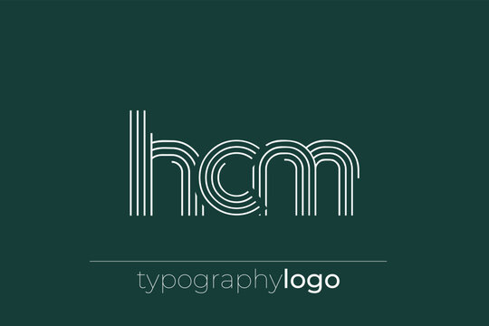 HCM modern geometric typography logo