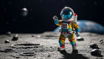 Astronaut on the moon surface exploration.