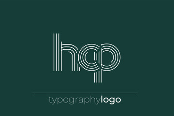 HCP modern geometric typography logo