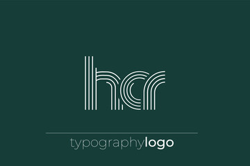 HCR modern geometric typography logo