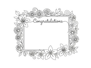 Floral Congratulations Frame with Blank Interior for Custom Message