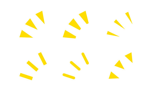 シンプルな集中線・放射線アイコンセット 強調や注目を表すイラスト