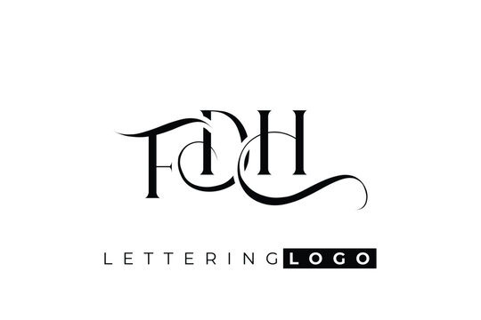 FDH Elegant Monogram Logo Design With Decorative Lettering