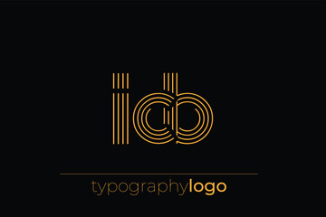 ICB modern geometric typography logo