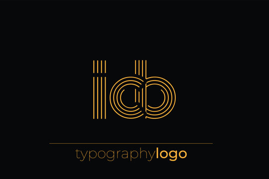 ICB modern geometric typography logo