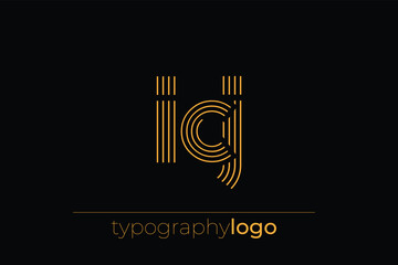 ICJ modern geometric typography logo