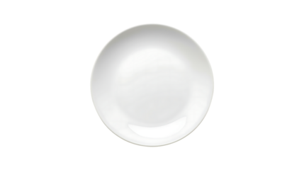 White Ceramic Plate Isolated on Transparent Background