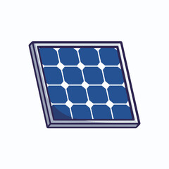 Blue Solar Panel Illustration for Renewable Energy Concept